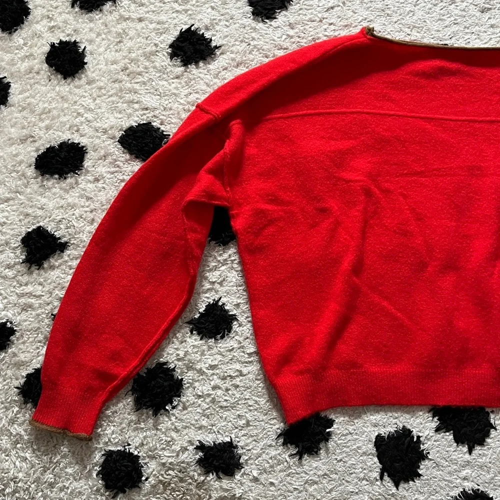 Free People size Medium bright Red Women's crop Sweater